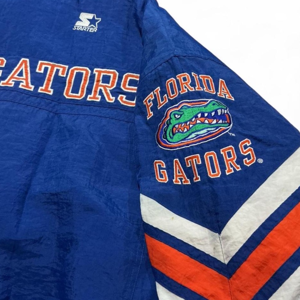 Vintage 90s Florida Gators STARTER Blue Puffer Jacket Sz Large Full Zip EUC - Picture 6 of 7